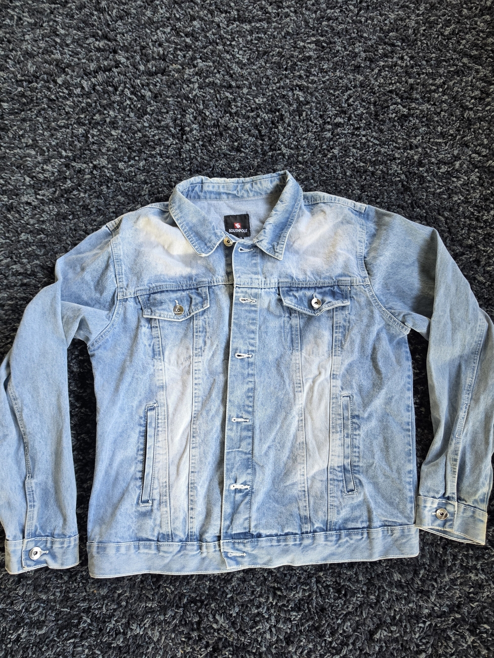 Vintage Southpole Denim Jacket Mens 2XL Light Wash Blue Jean Trucker Y2K